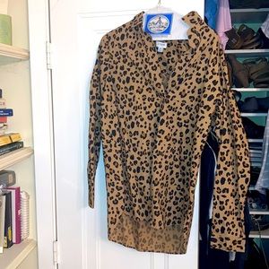 J.Crew brand new work casual cheetah print blouse.